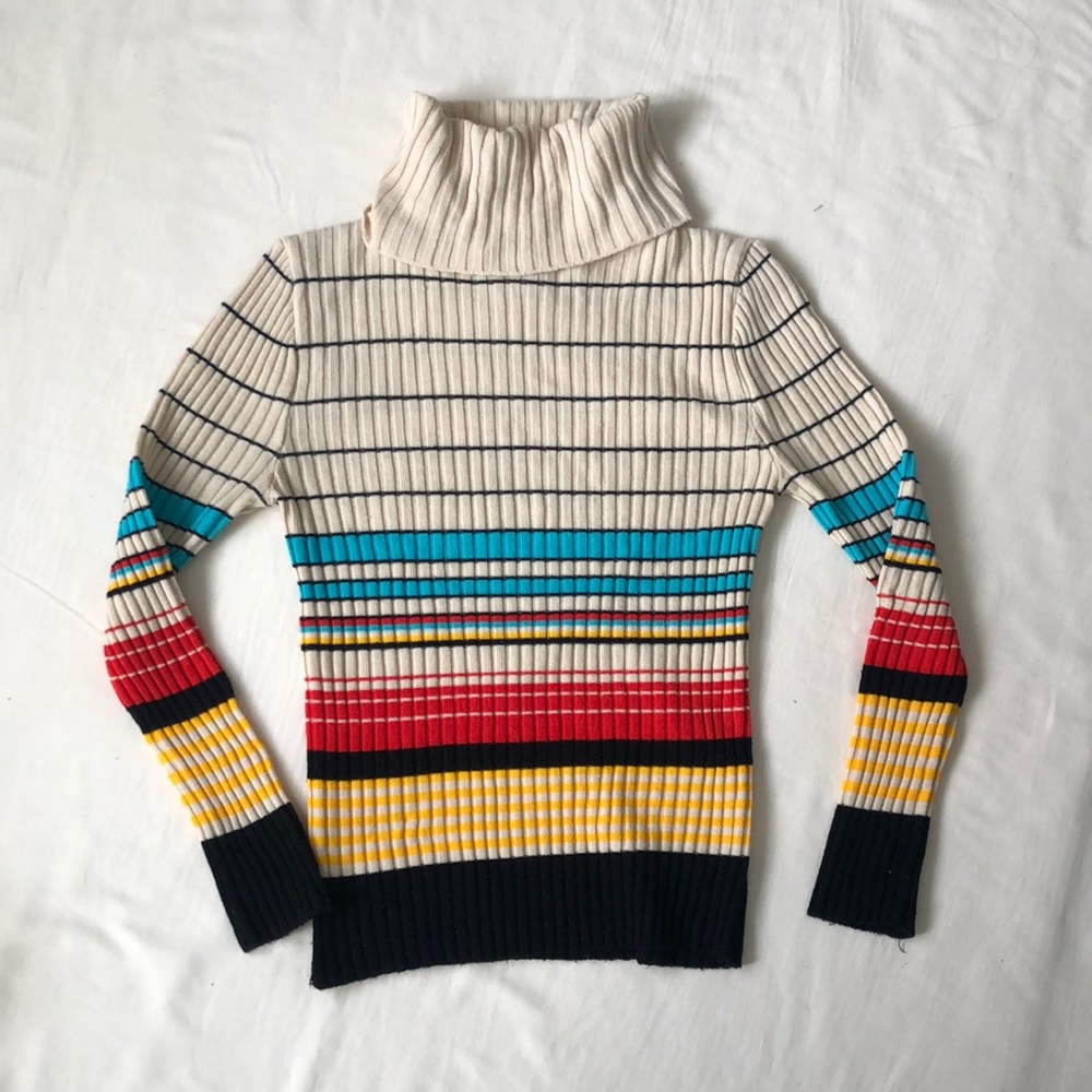 🔴Vintage Sultra Stripped Turtleneck Top